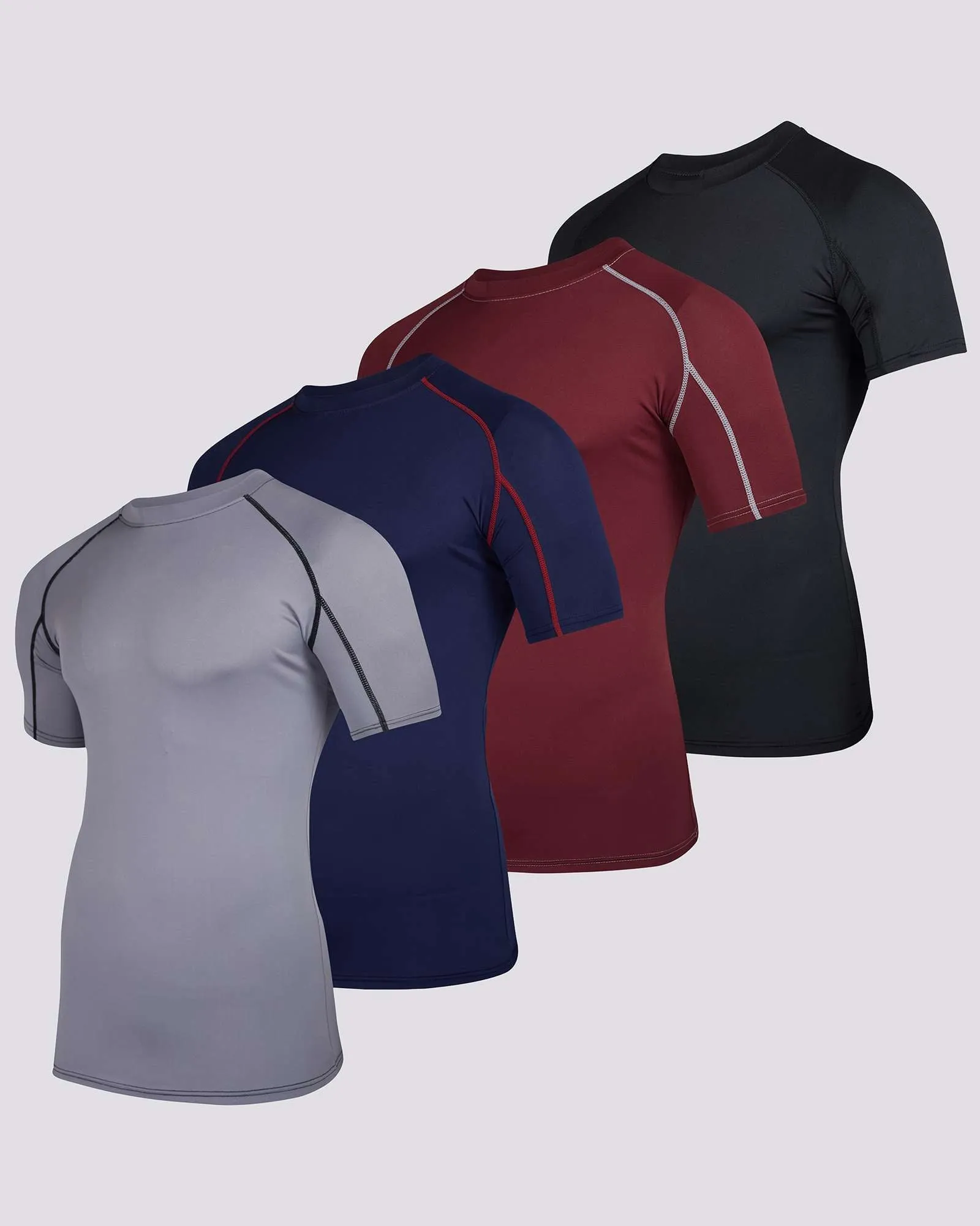 4 Pack: Mens Short Sleeve Compression Shirt