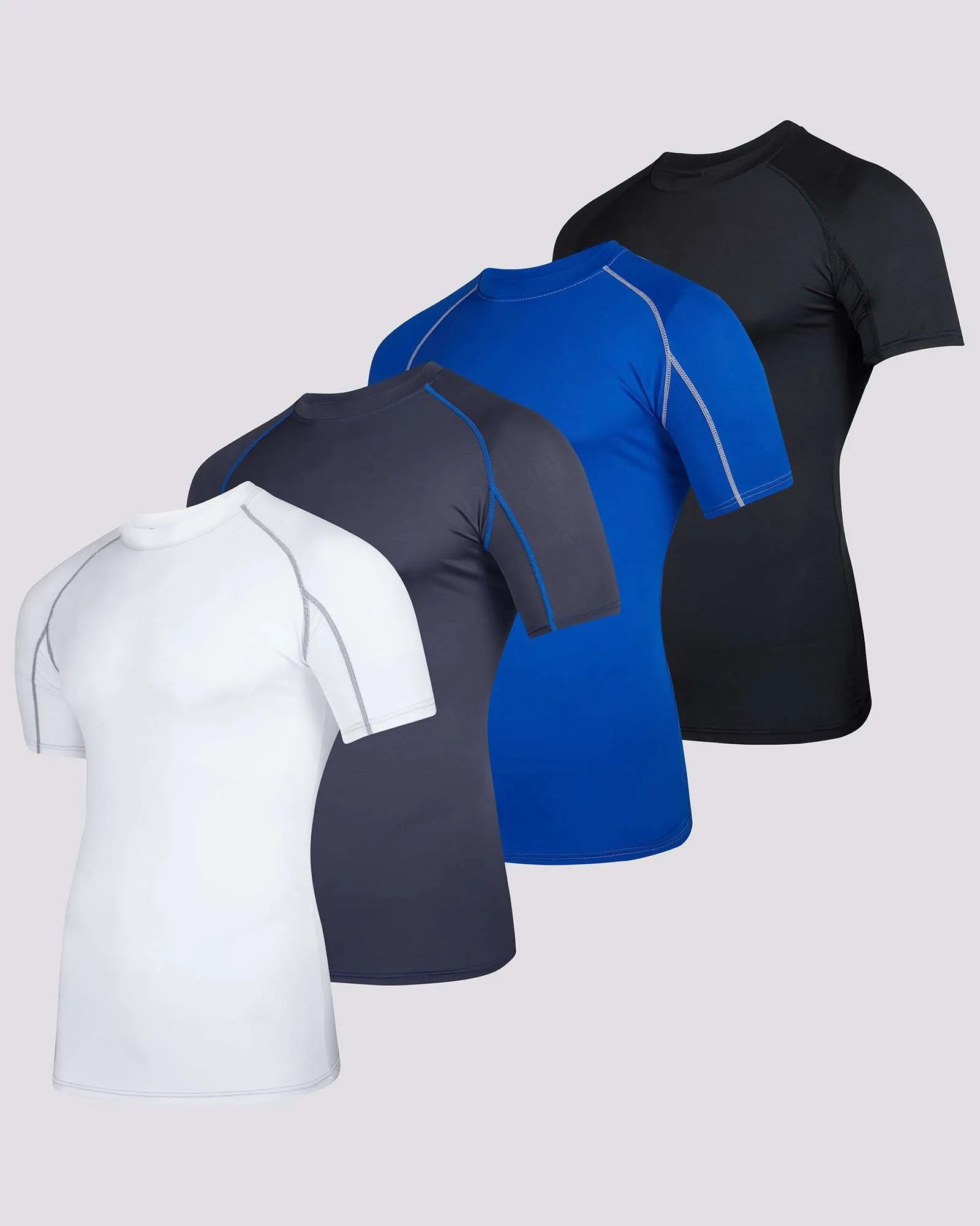 4 Pack: Mens Short Sleeve Compression Shirt