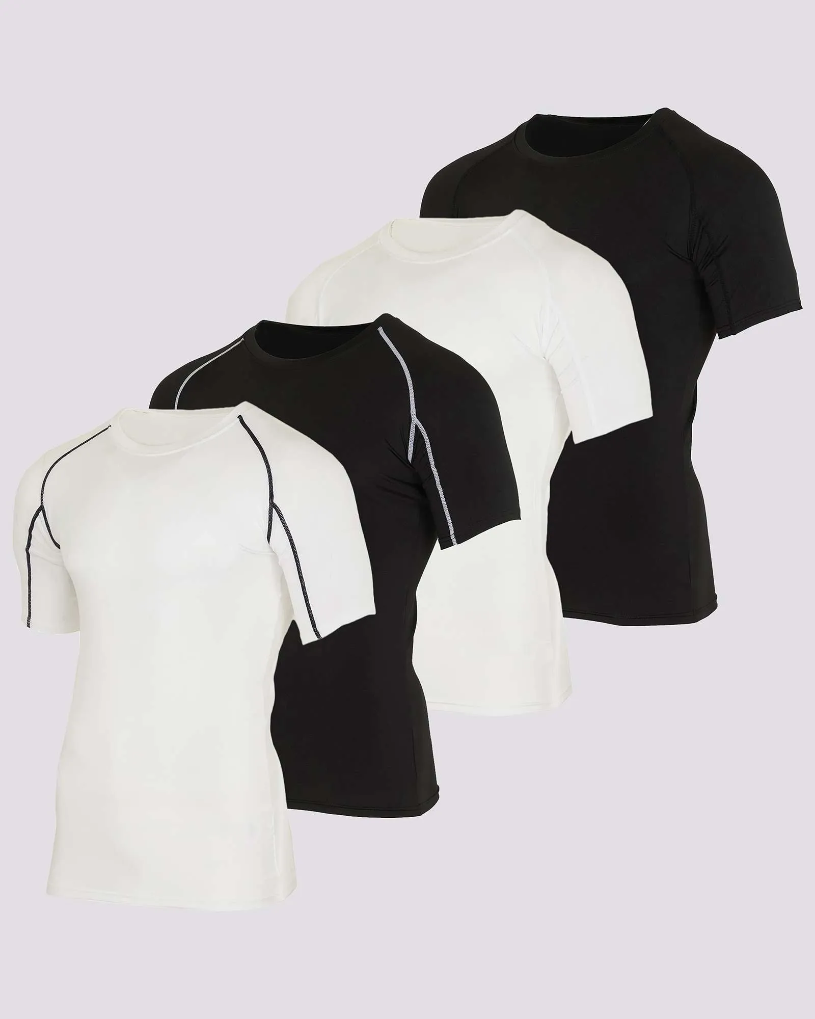 4 Pack: Mens Short Sleeve Compression Shirt