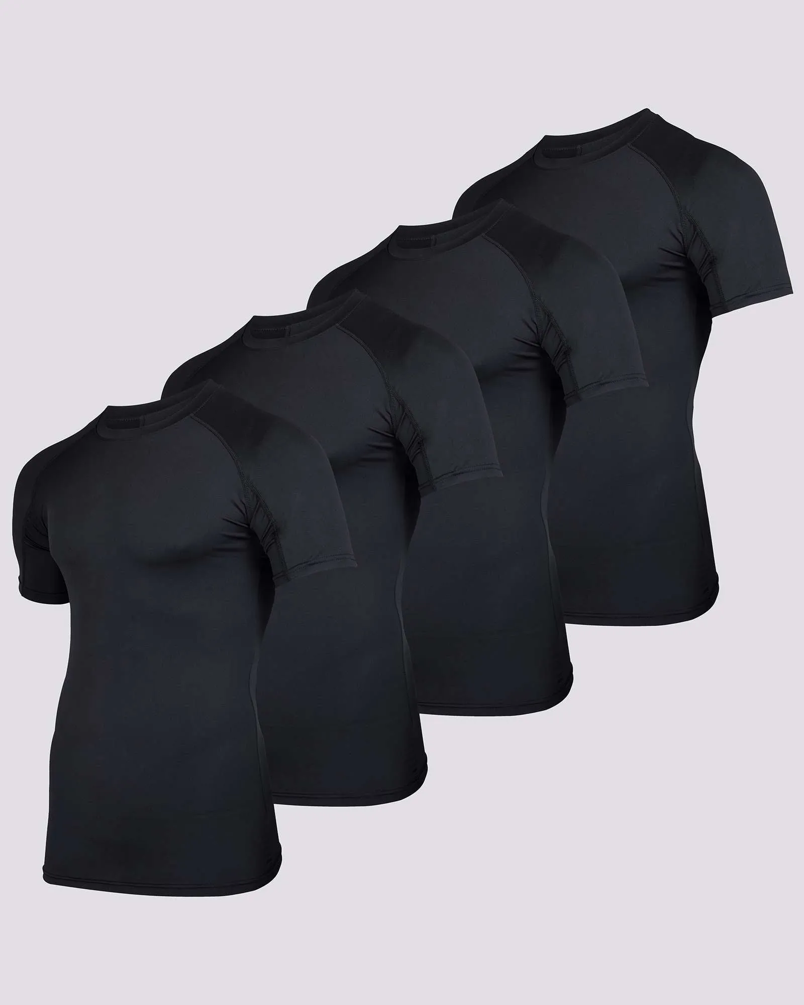 4 Pack: Mens Short Sleeve Compression Shirt