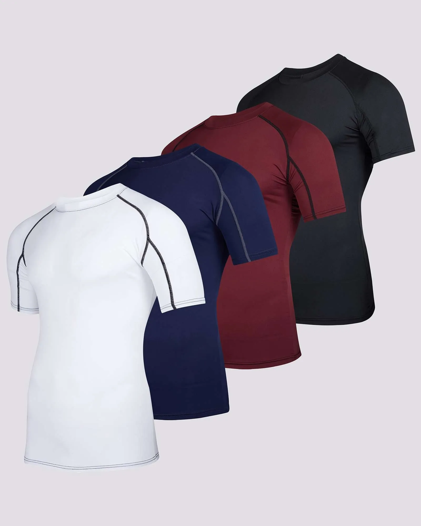 4 Pack: Mens Short Sleeve Compression Shirt