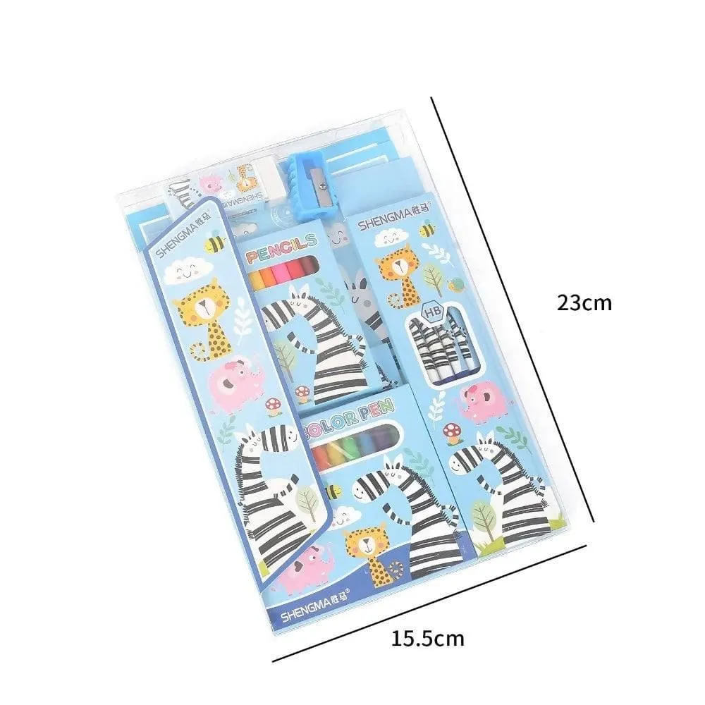 6 in 1 stationery combo set for Kids / Toddlers (Single piece, BLUE)