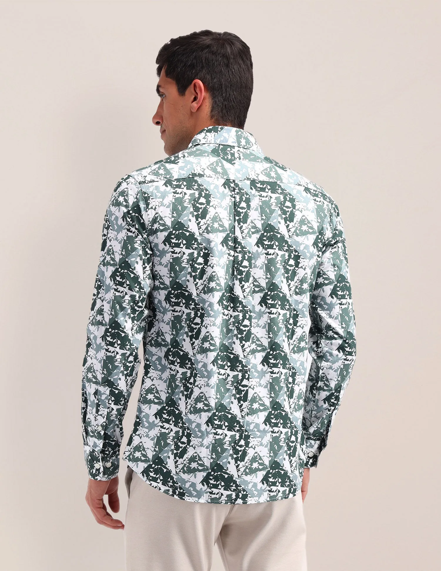 Abstract Pattern Poplin Shirt