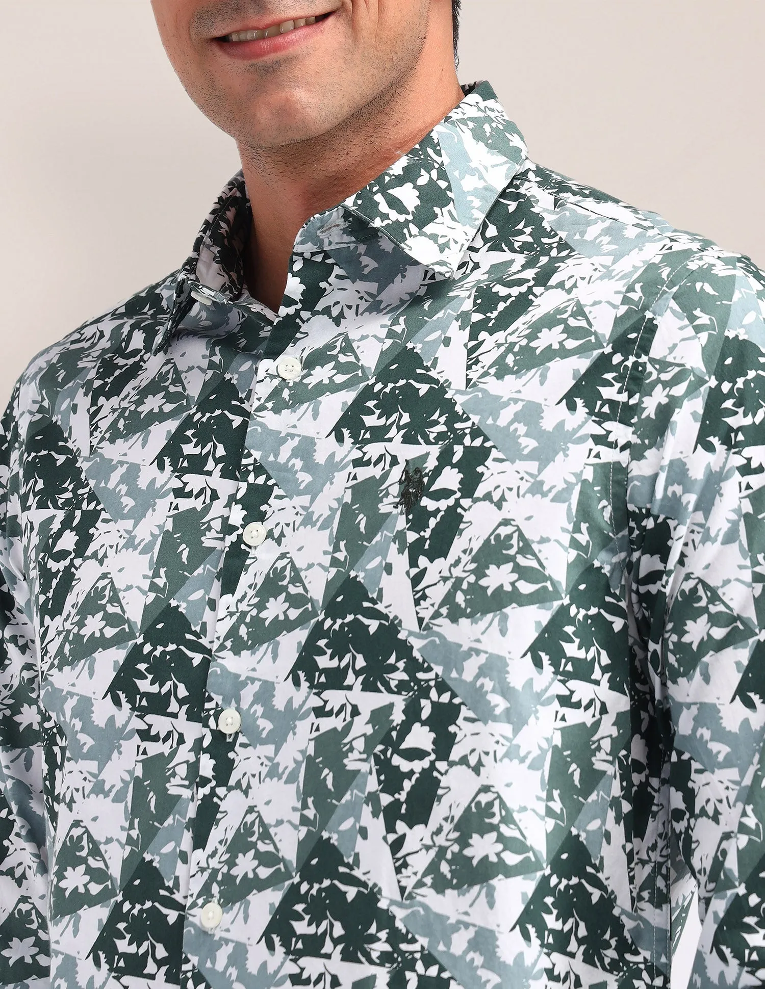 Abstract Pattern Poplin Shirt