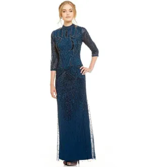 Adrianna Papell AP1E200282 Long Formal Long Sleeve Evening Dress