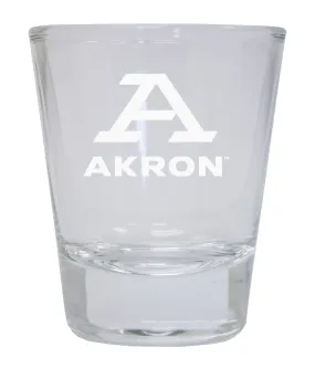 Akron Zips Etched Round Shot Glass