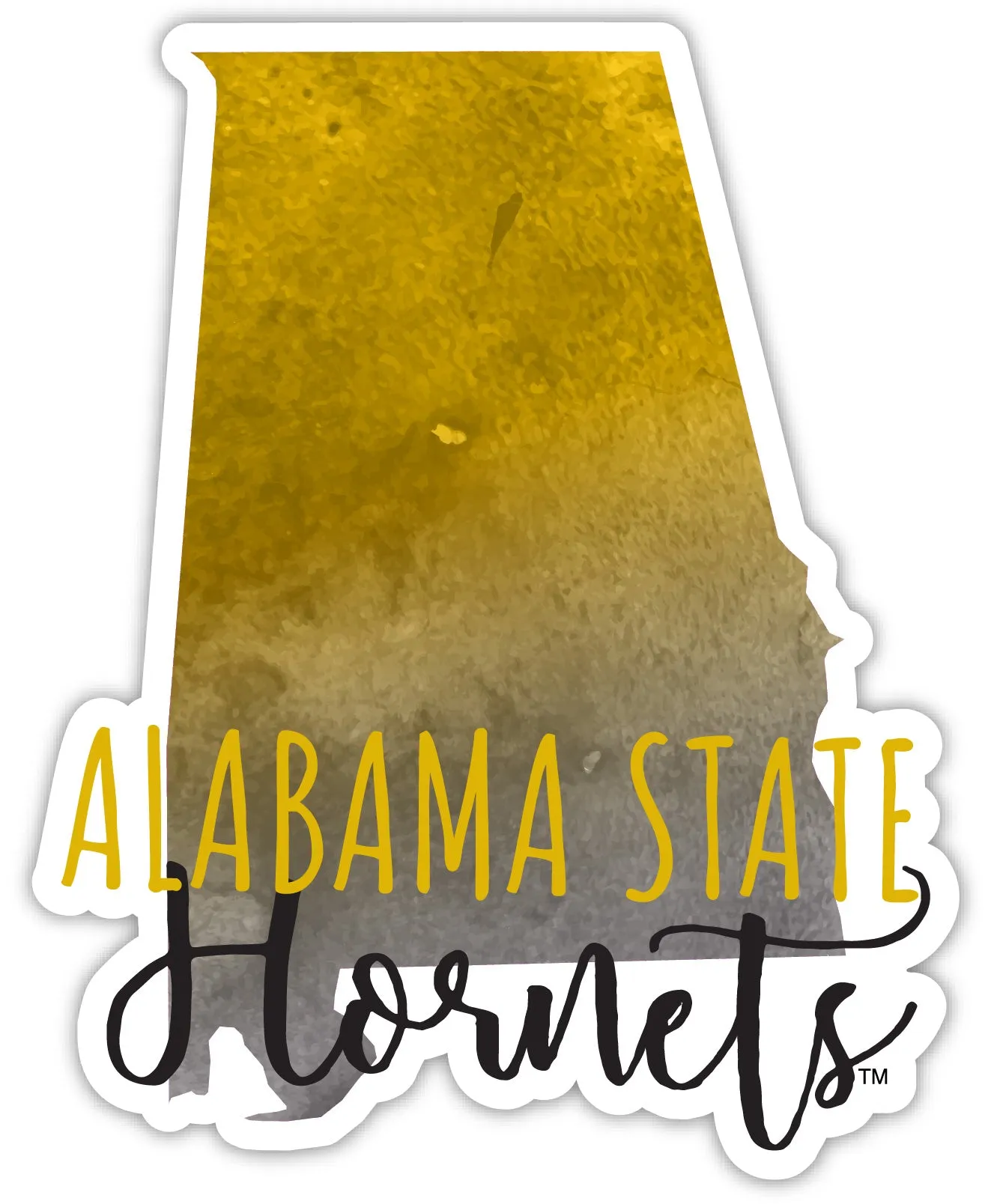 Alabama State University 2-Inch on one of its sides Watercolor Design NCAA Durable School Spirit Vinyl Decal Sticker