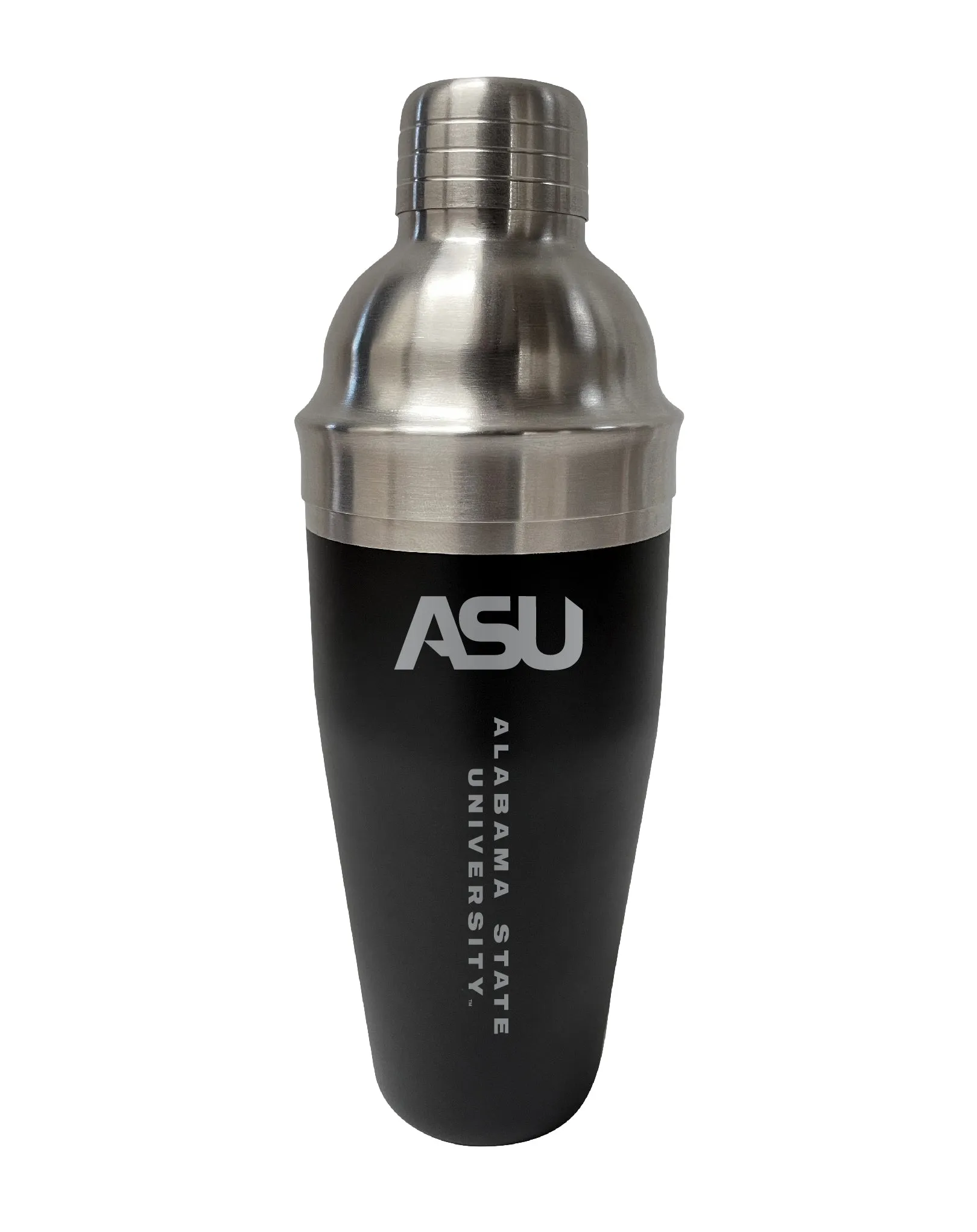 Alabama State University NCAA Official 24 oz Engraved Stainless Steel Cocktail Shaker | College Team Spirit Drink Mixer