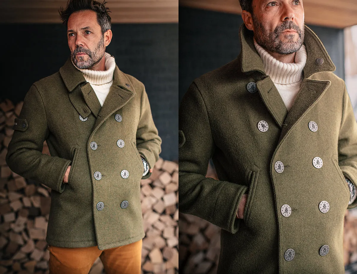 &SONS Boardwalk Peacoat Army Green