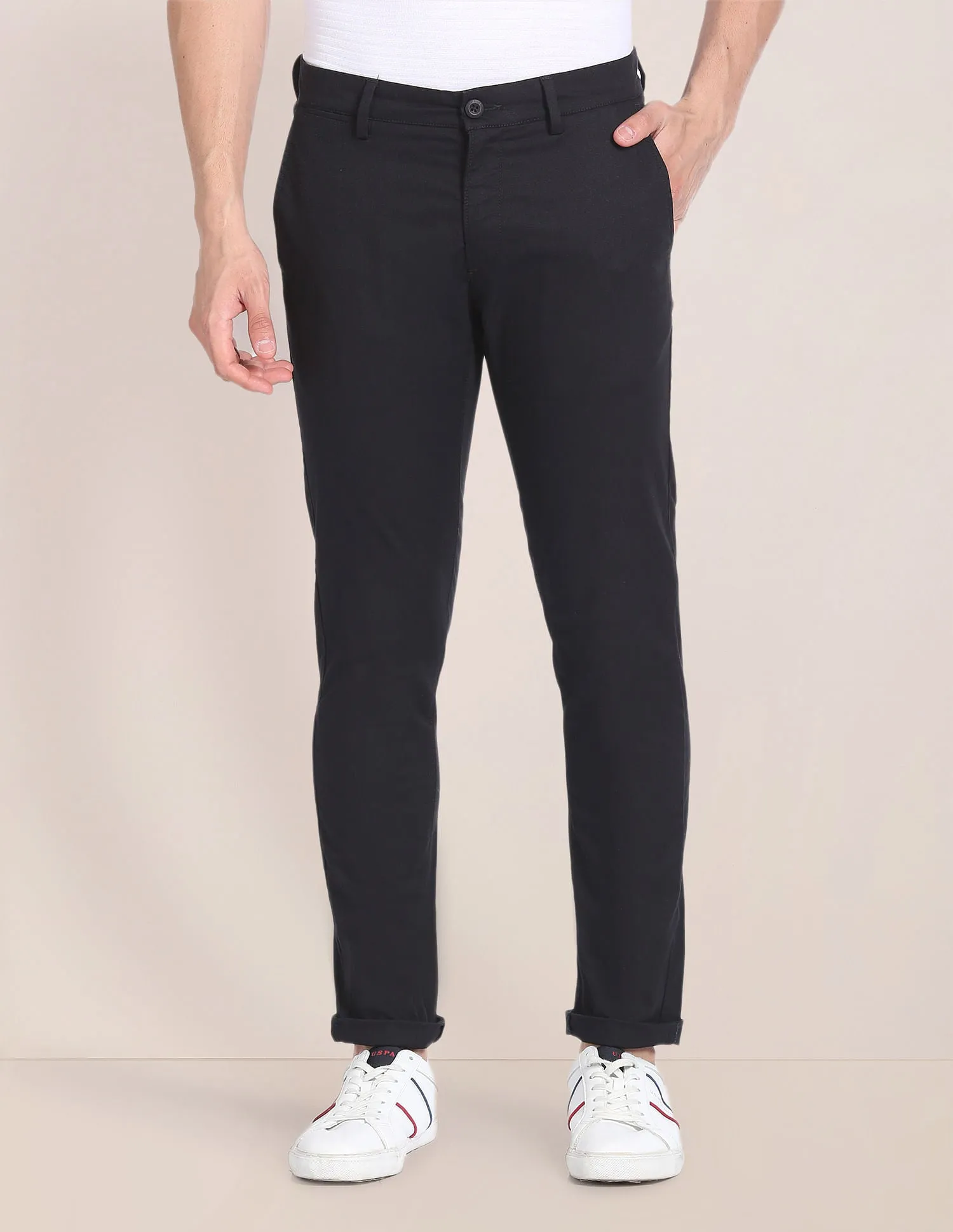 Austin Regular Fit Solid Trousers