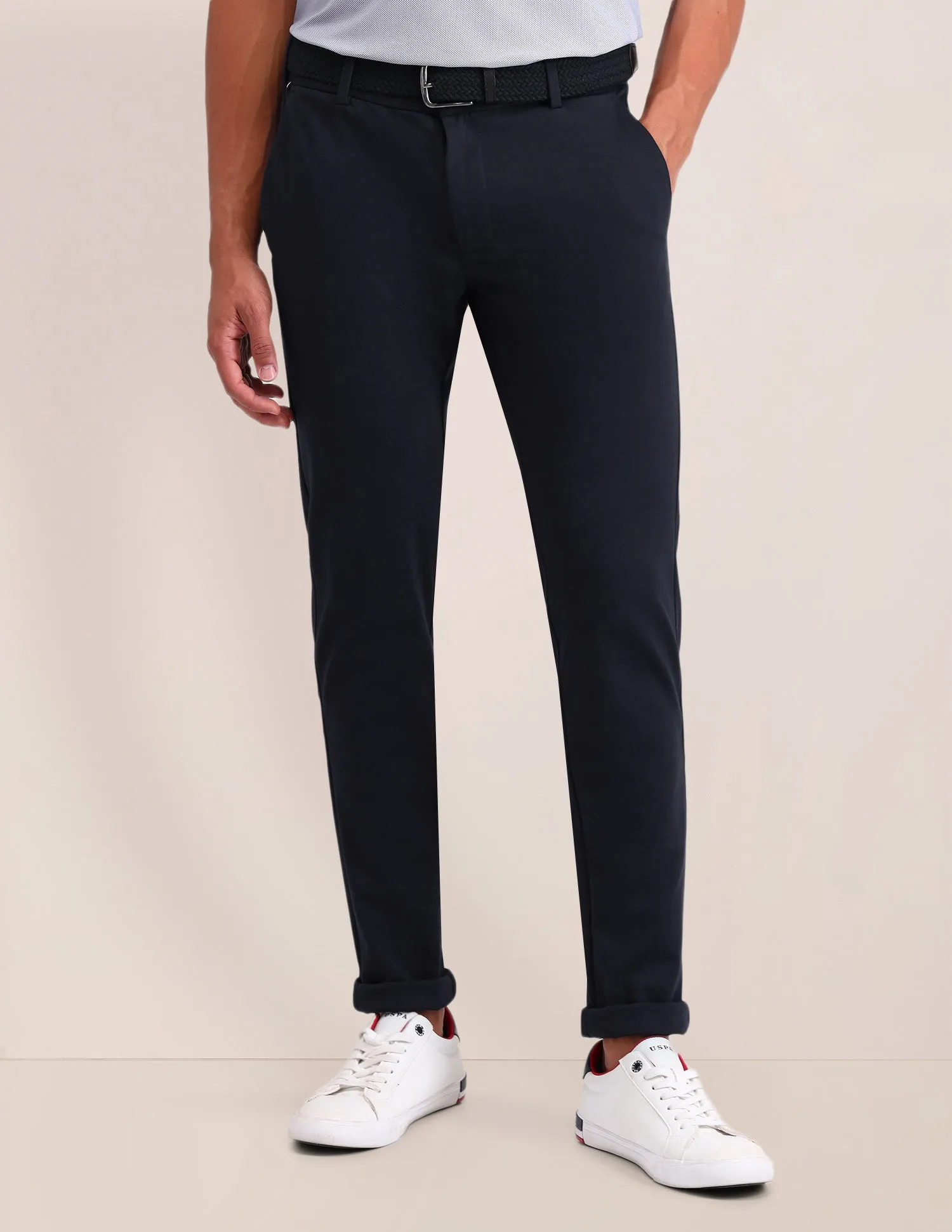 Austin Slim Fit Solid Trousers