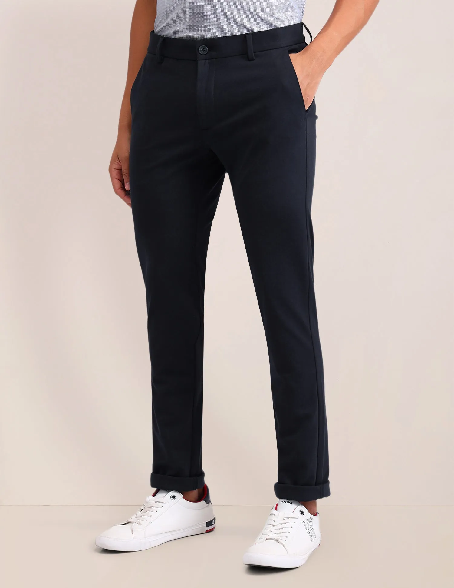 Austin Slim Fit Solid Trousers