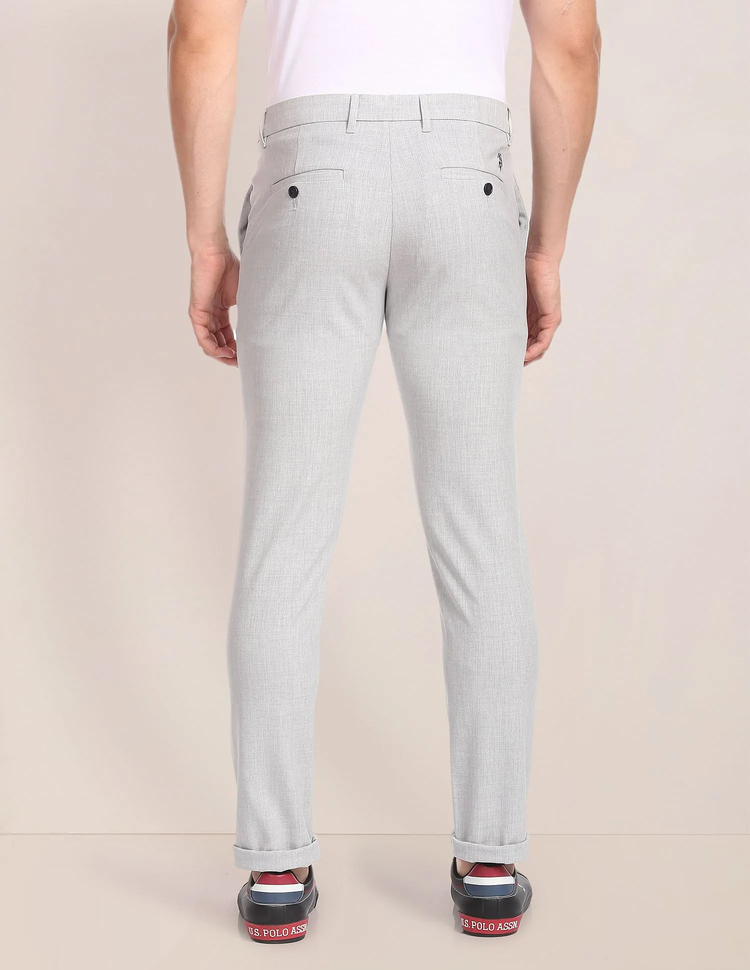 Austin Trim Fit Textured Casual Trousers