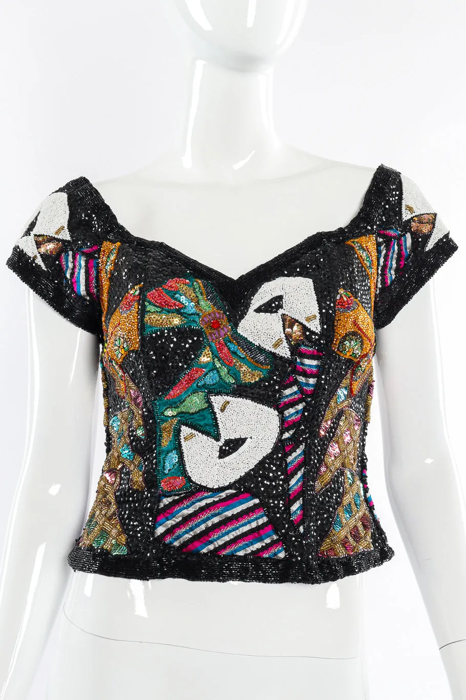 Beaded Bow Bustier Top