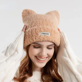 BerriesJam - 2024 Winter Plush Cute Warm Knitted Velvet Cap