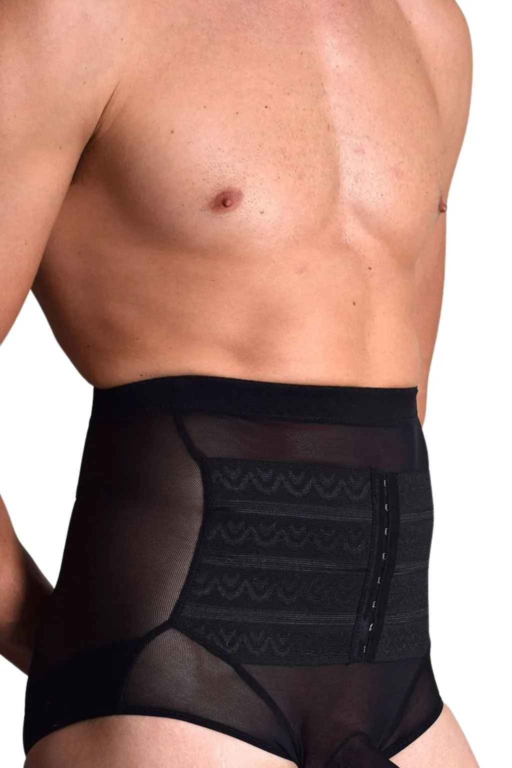 BfM Mens High Waist Pouch Corset Brief Tummy Control Underwear