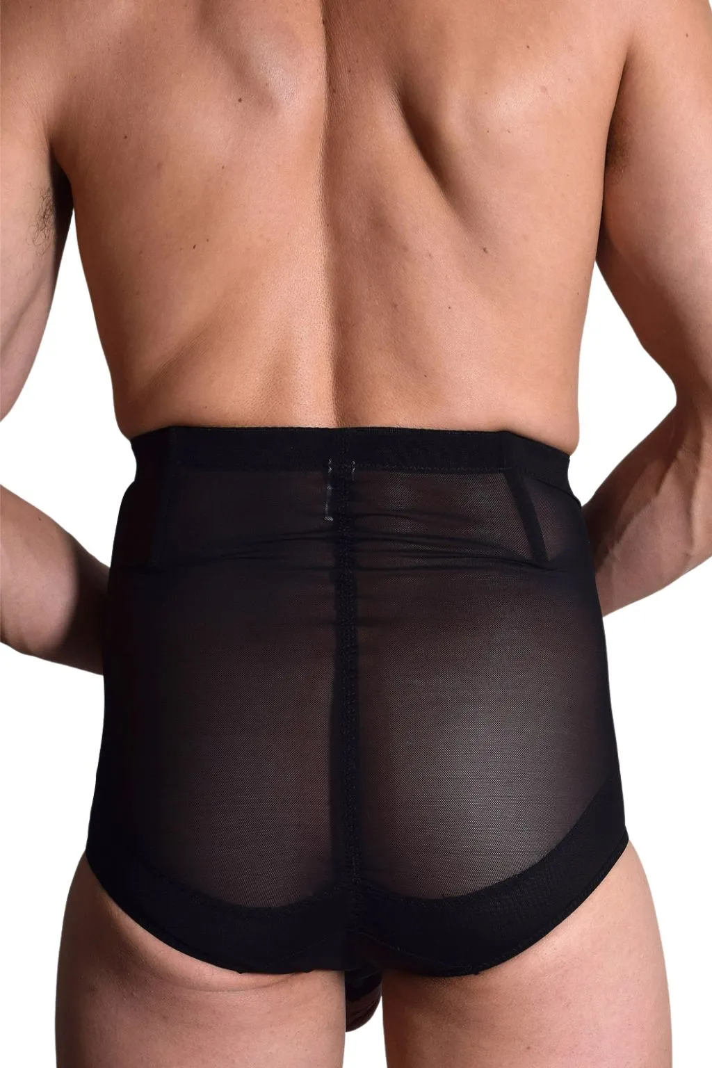 BfM Mens High Waist Pouch Corset Brief Tummy Control Underwear