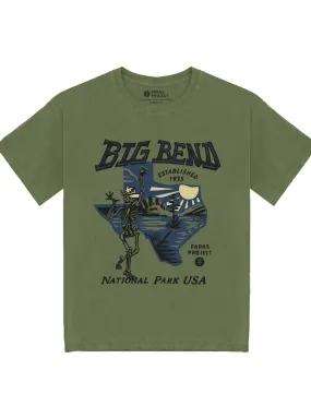 Big Bend Dancing Skelly Tee - Olive