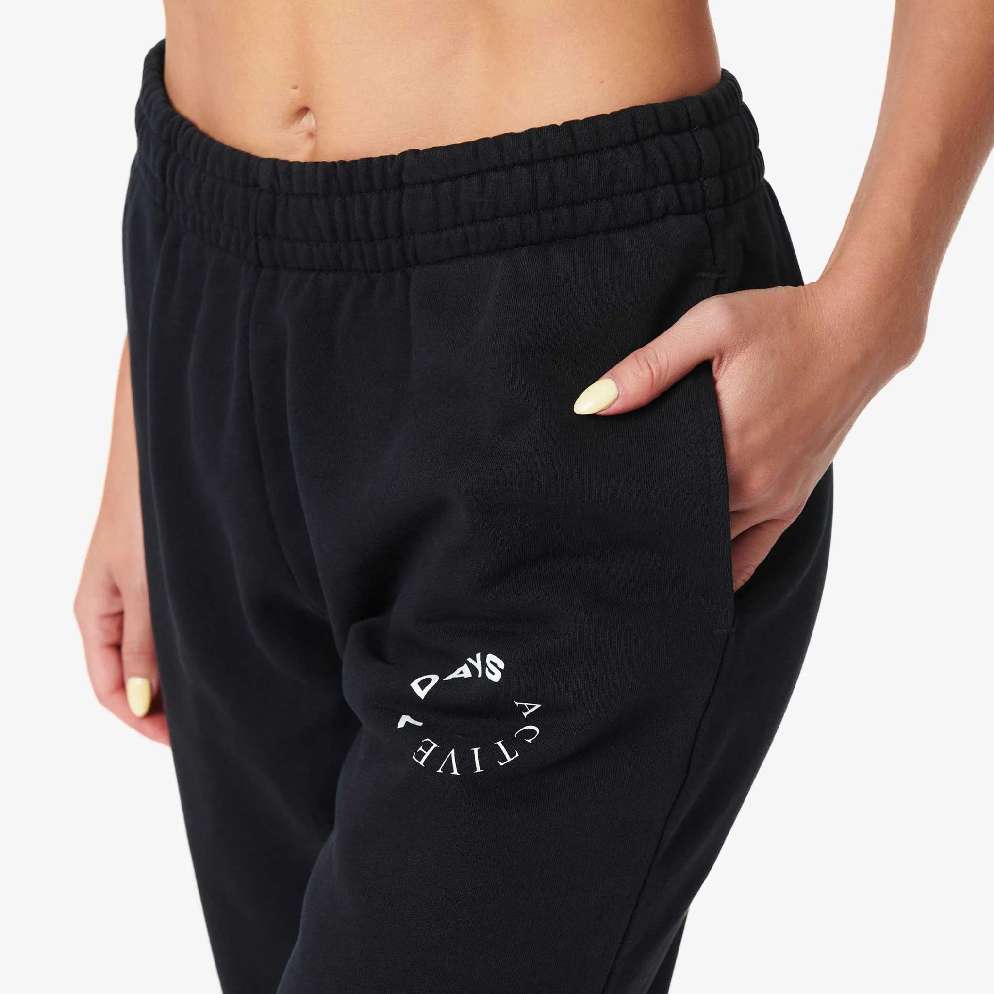 Black Organic Cotton Sweatpants by 7Days Active