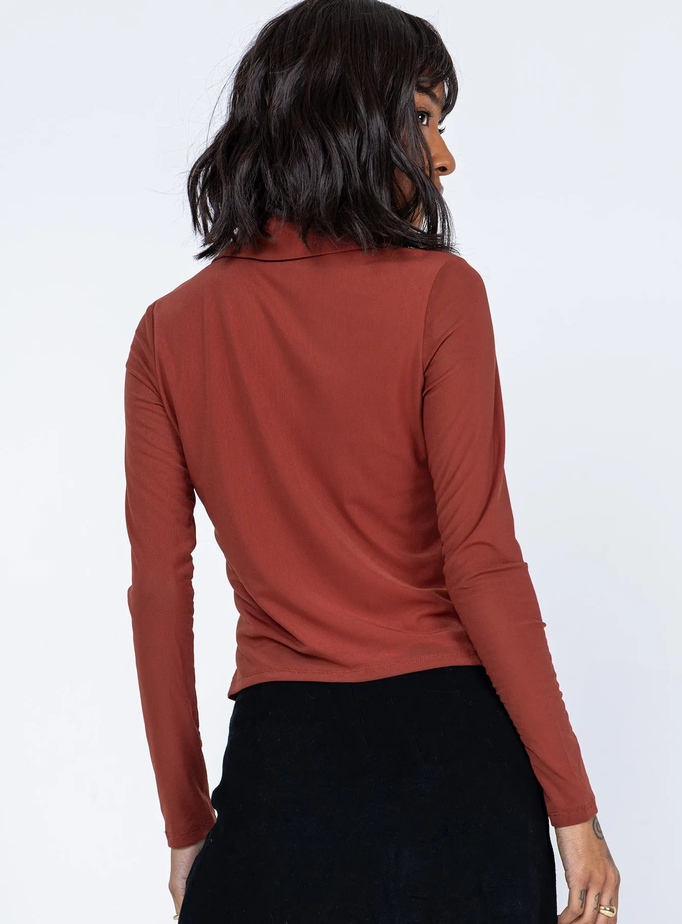 Blanca Long Sleeve Top Brown