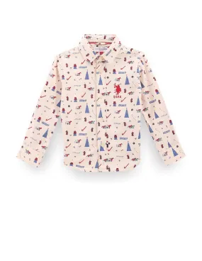 Boys Festive Print Shirt