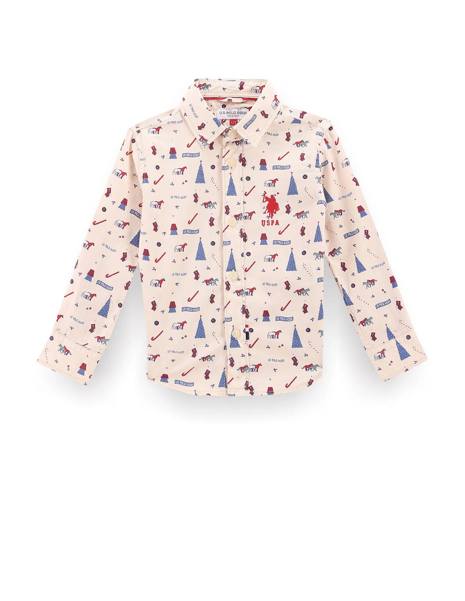 Boys Festive Print Shirt