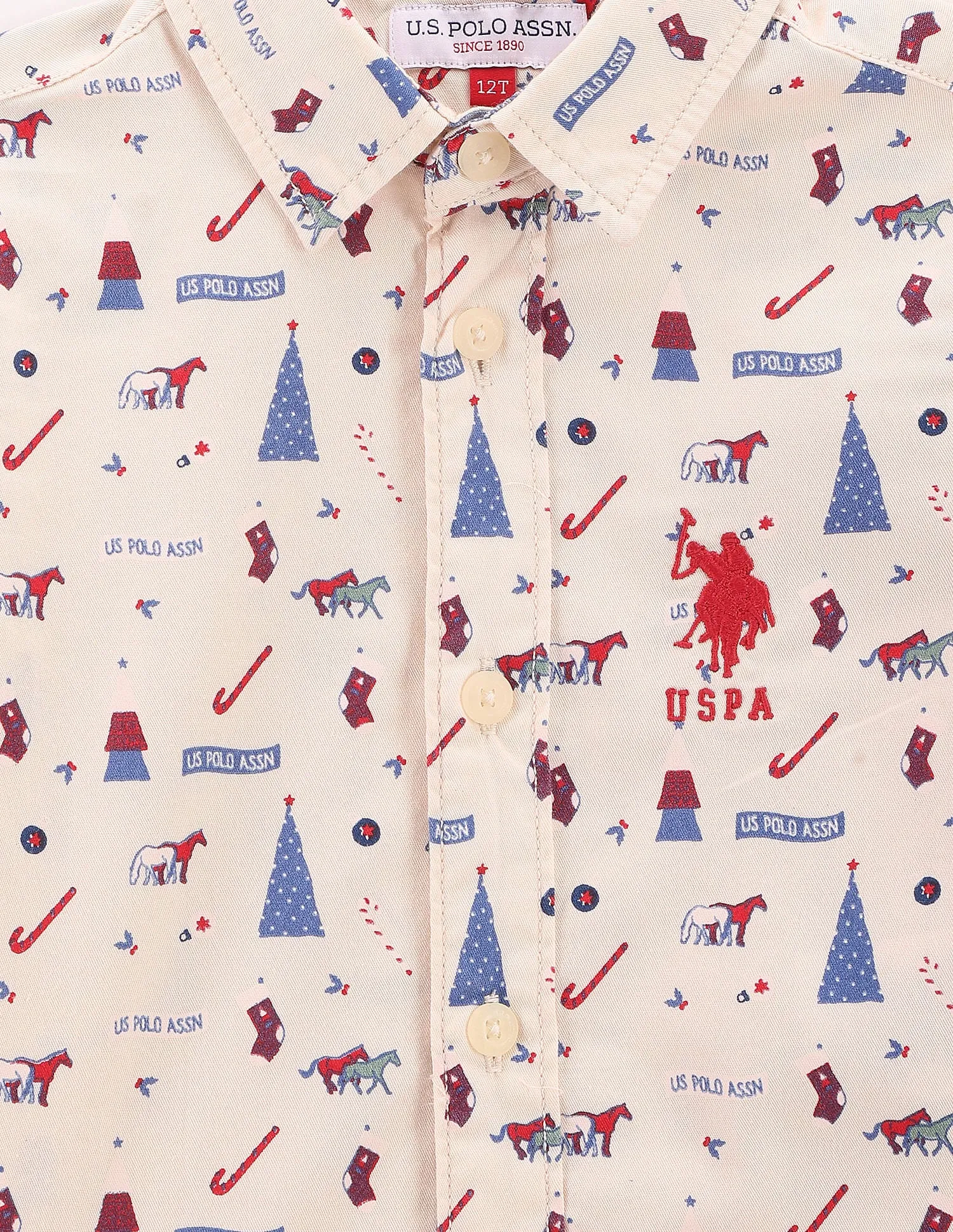 Boys Festive Print Shirt