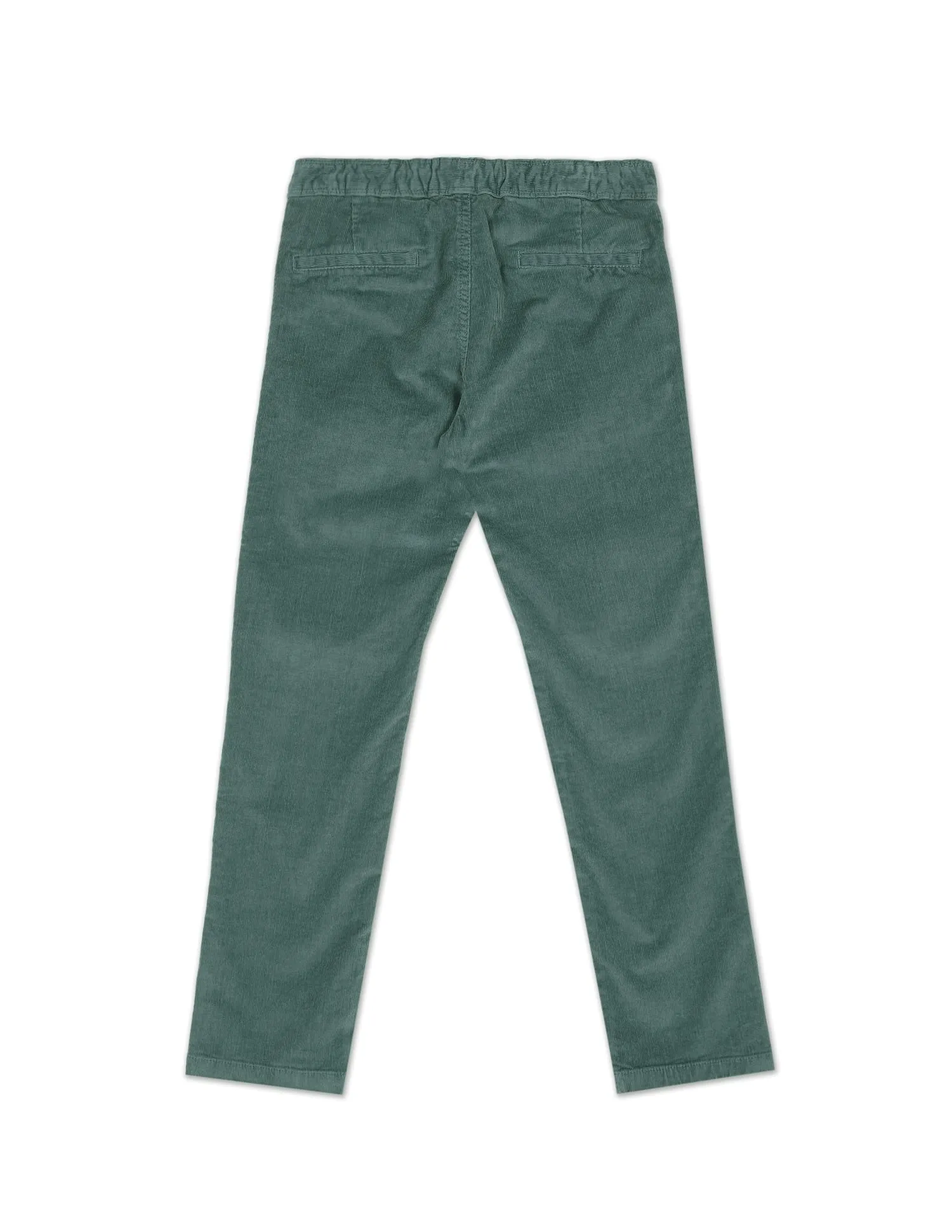 Boys Mid Rise Solid Corduroy Trousers