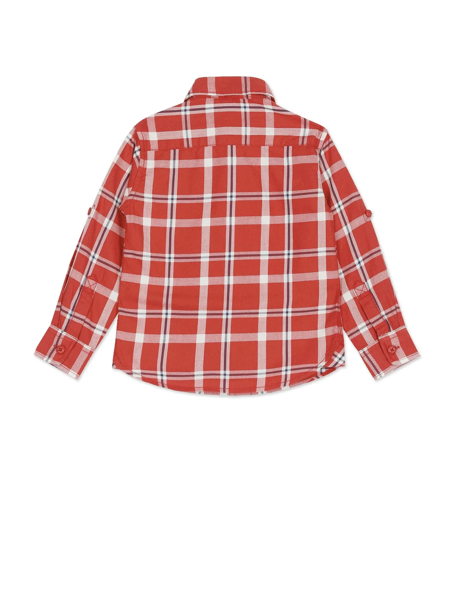 Boys Plaid Check Twill Weave Shirt