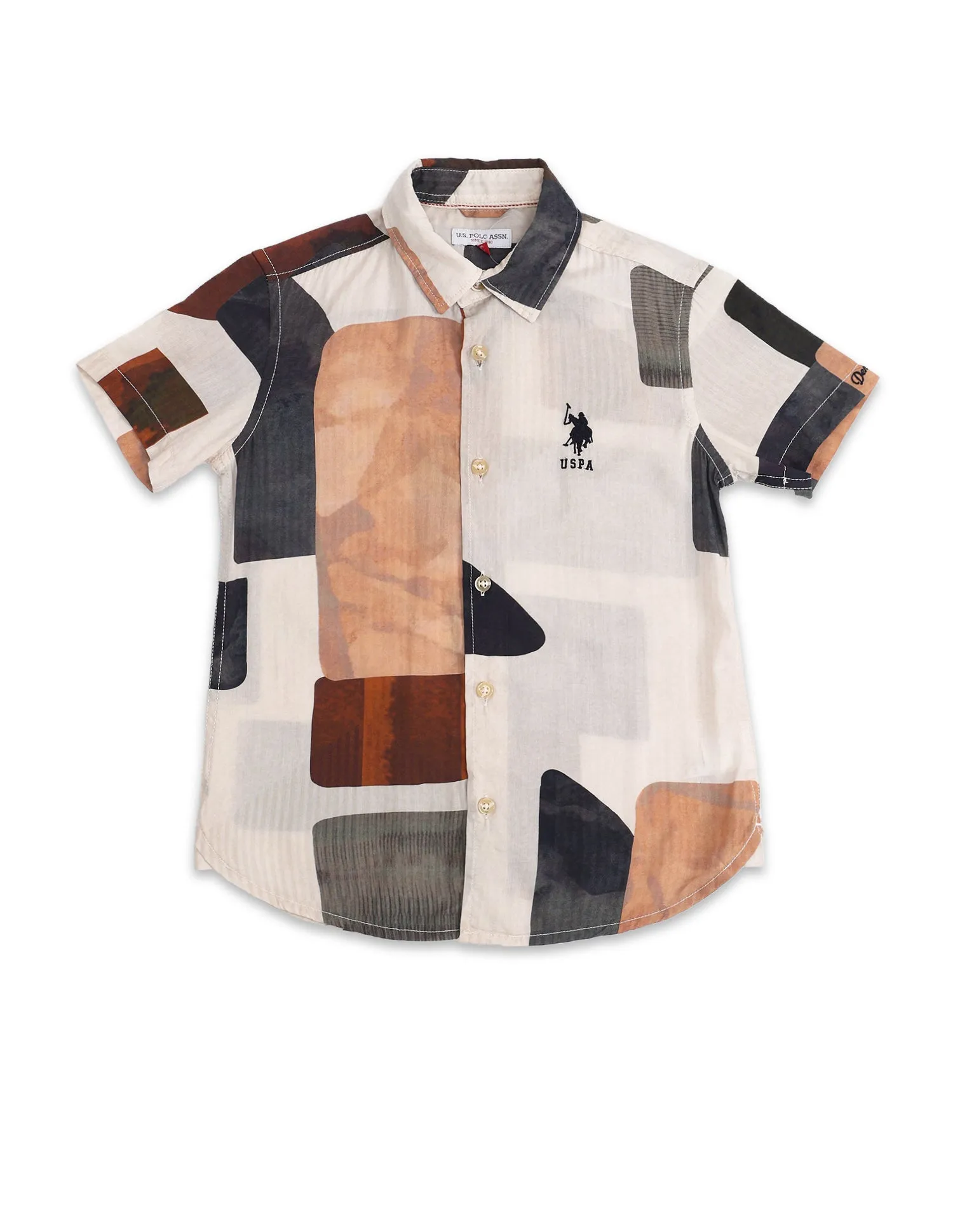 Boys Regular Fit Abstract Printed Shirt