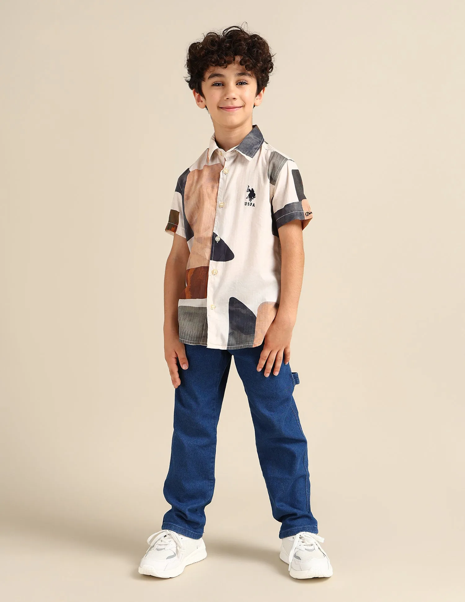 Boys Regular Fit Abstract Printed Shirt