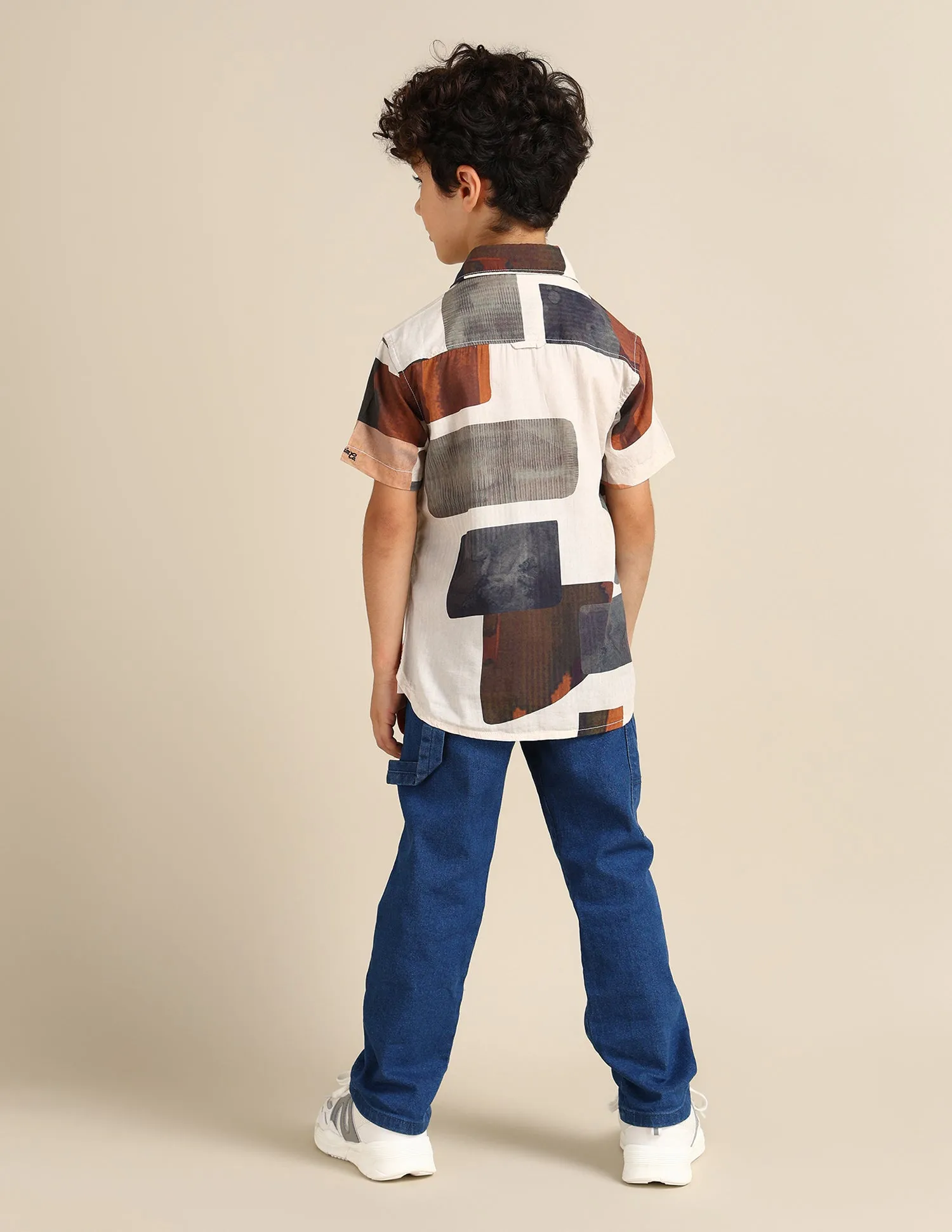 Boys Regular Fit Abstract Printed Shirt