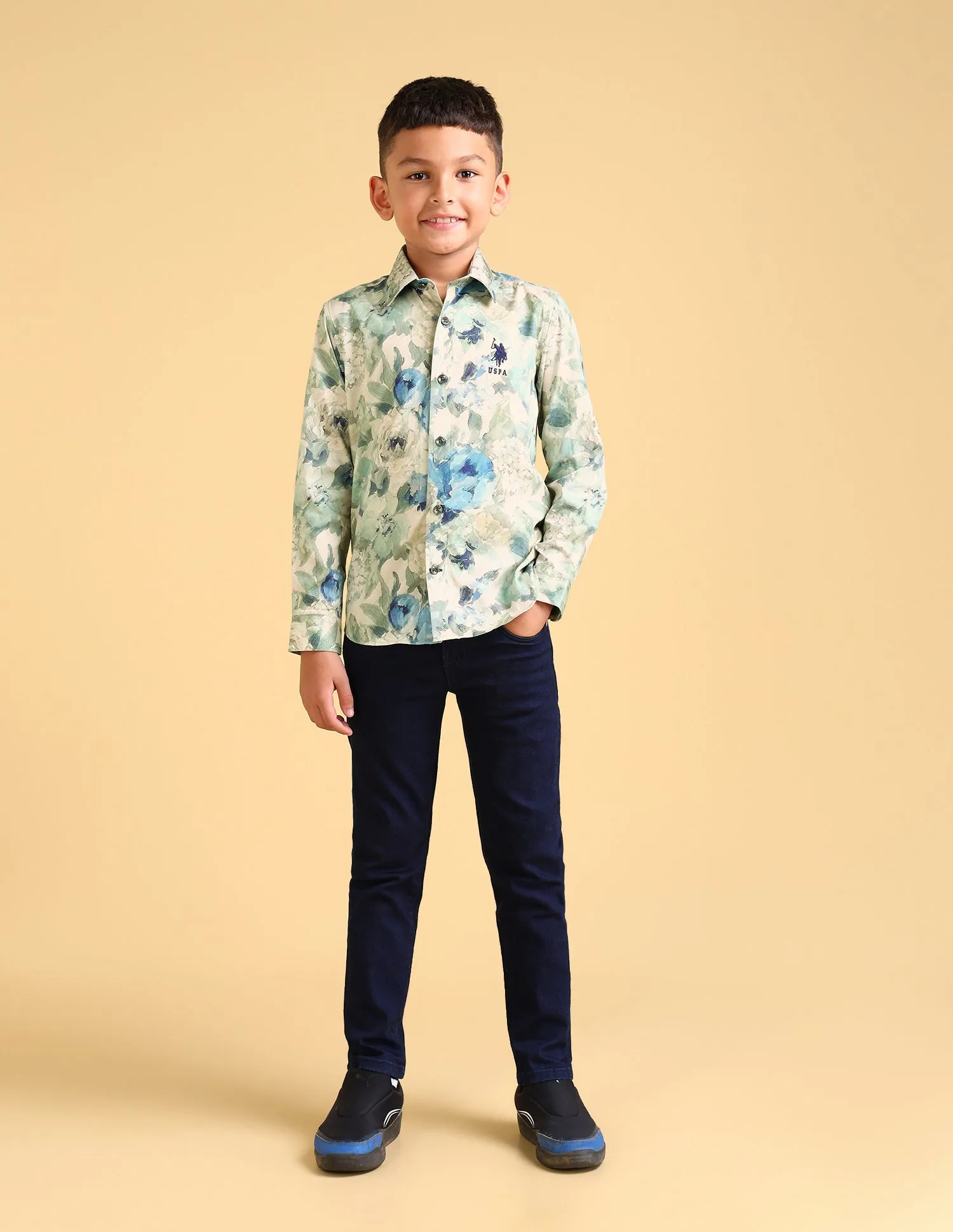 Boys Regular Fit Floral Boys Shirt