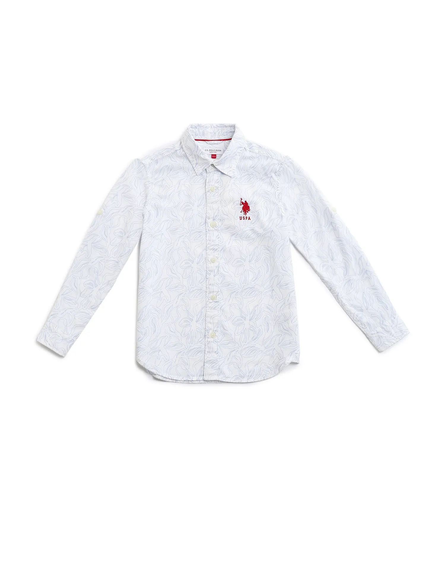 Boys Regular Fit Regular Weave Floral Shirt