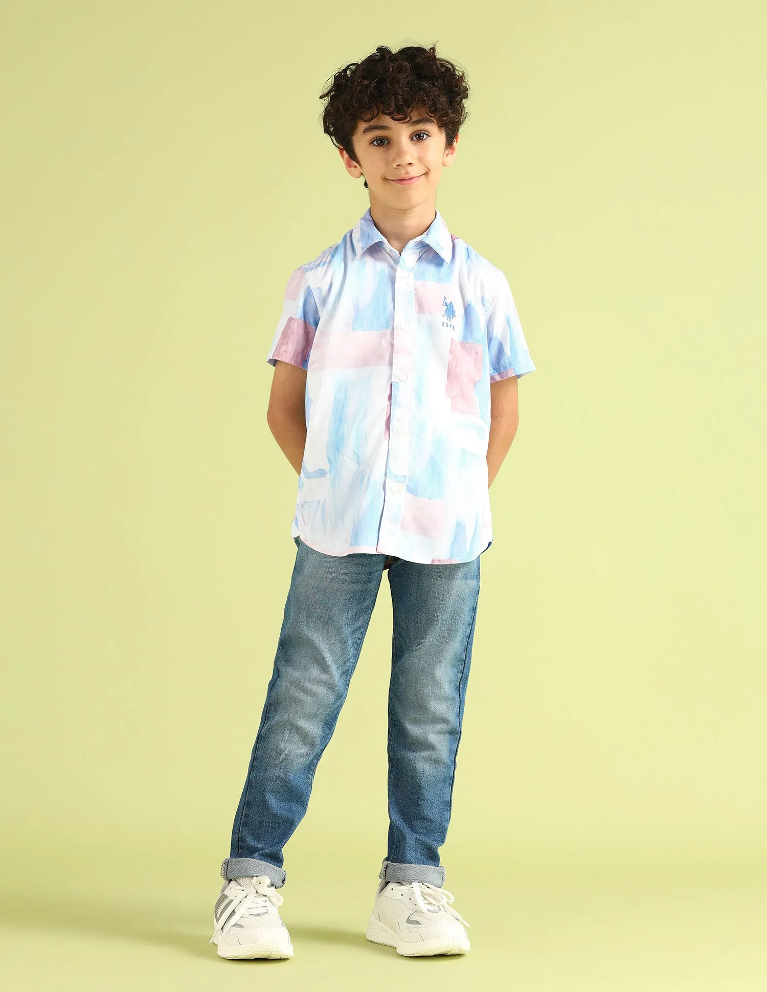 Boys Regular Fit Regular Weave Shirt