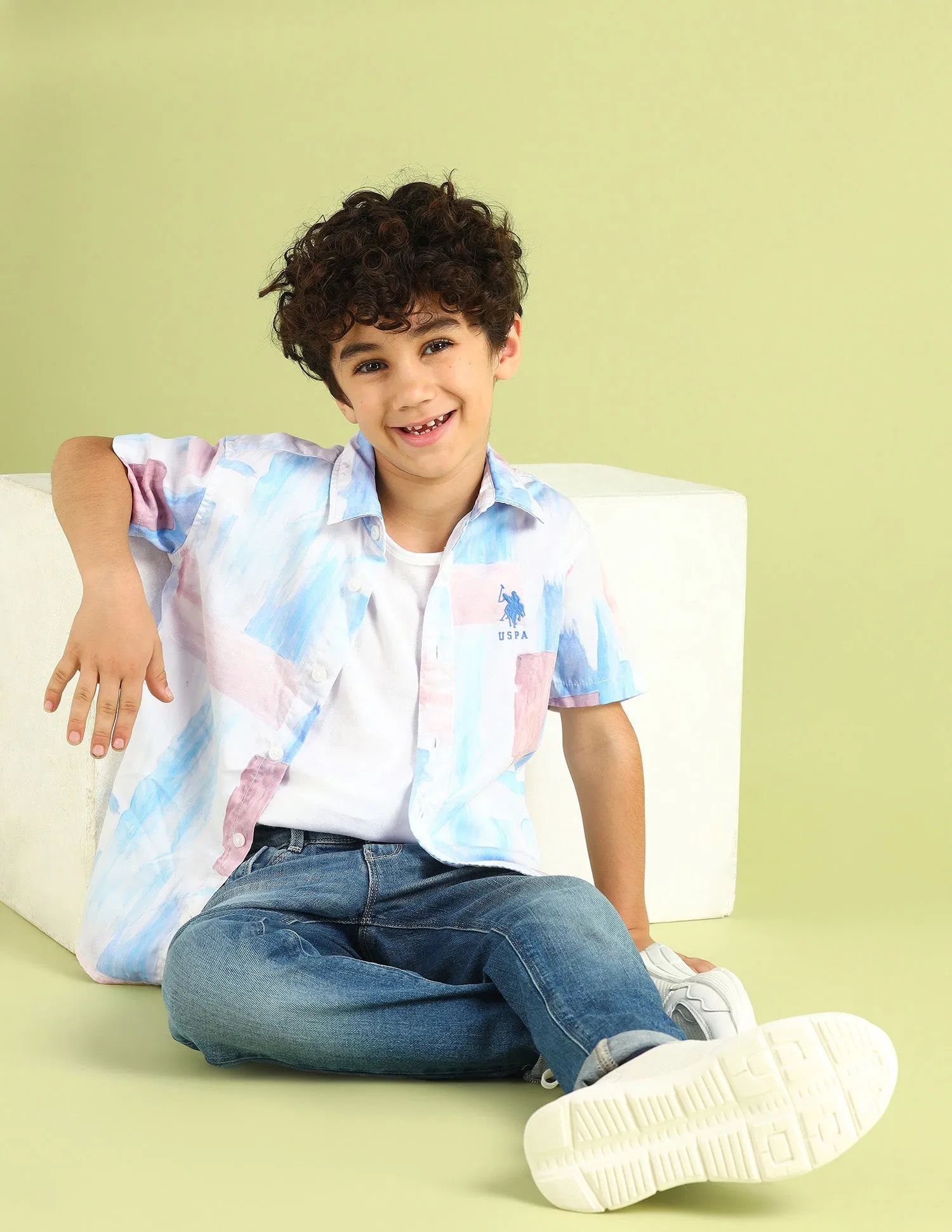 Boys Regular Fit Regular Weave Shirt