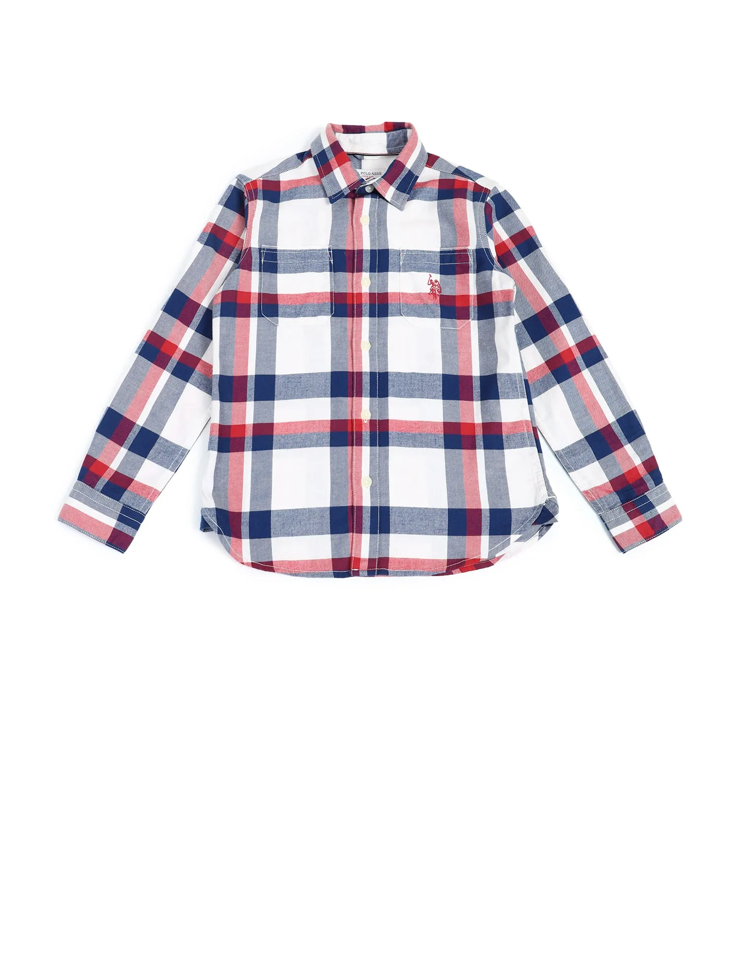 Boys Regular Fit Tartan Checks Shirt