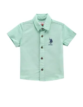 Boys Solid Cotton Shirt