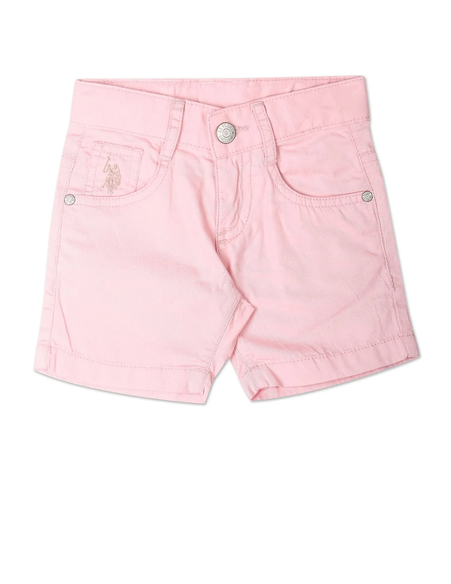 Boys Twill Solid Shorts