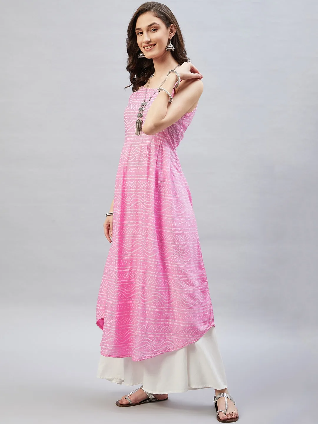 Bpink Bandhej Strappy Kurta