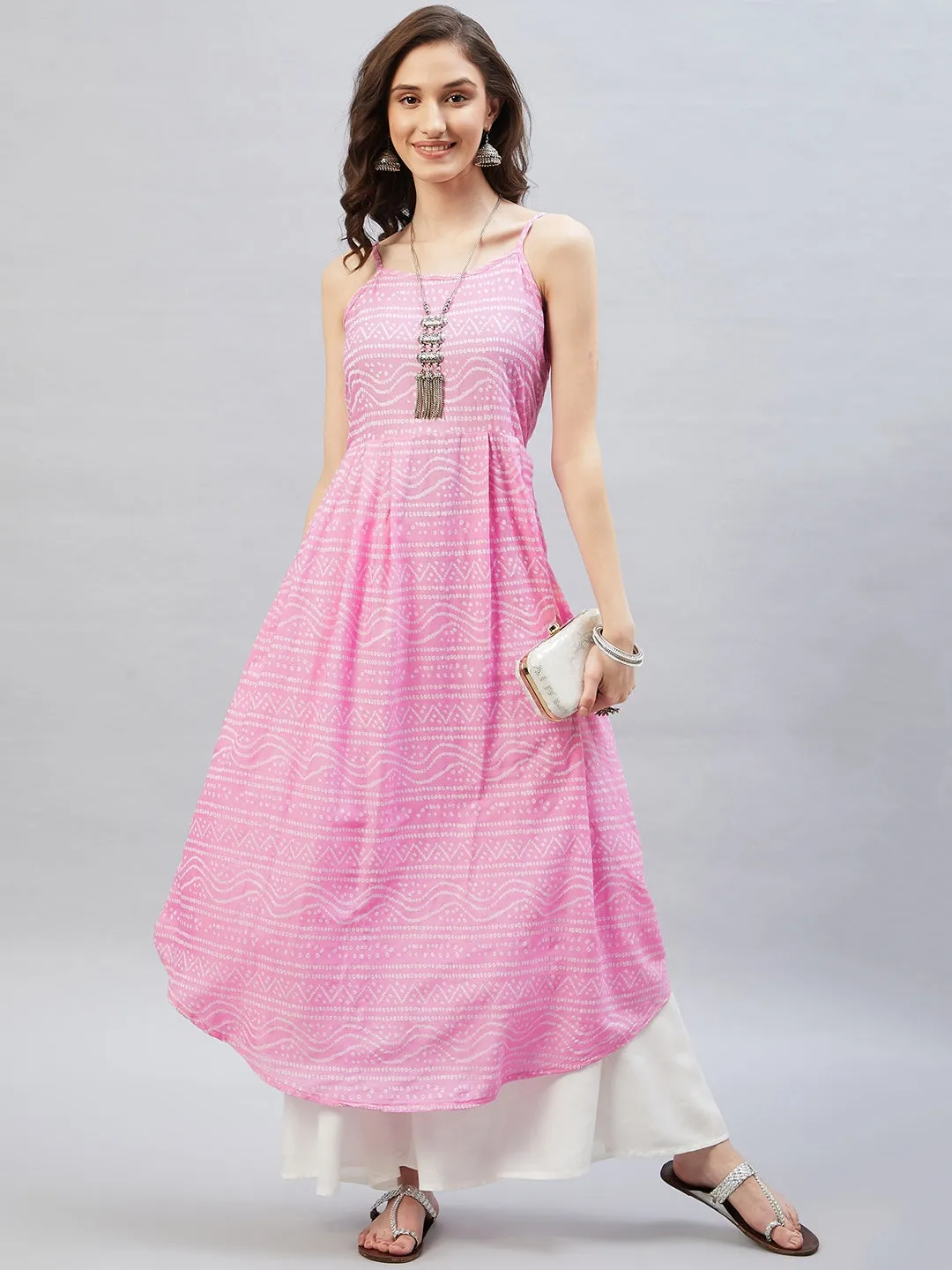 Bpink Bandhej Strappy Kurta