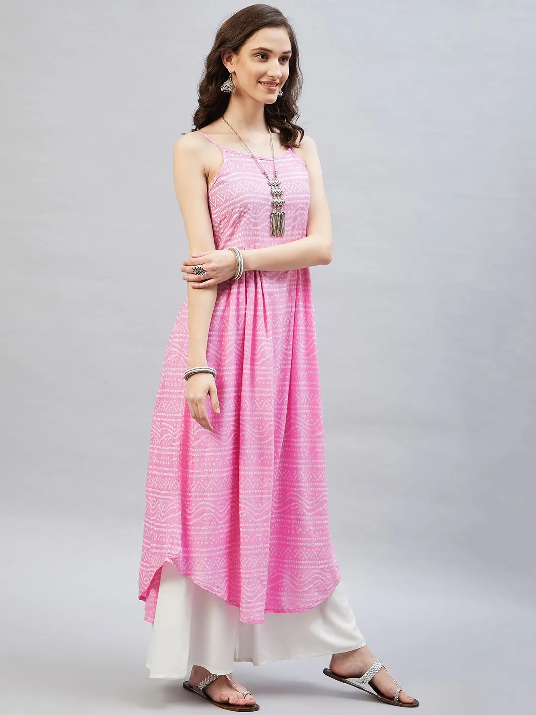 Bpink Bandhej Strappy Kurta