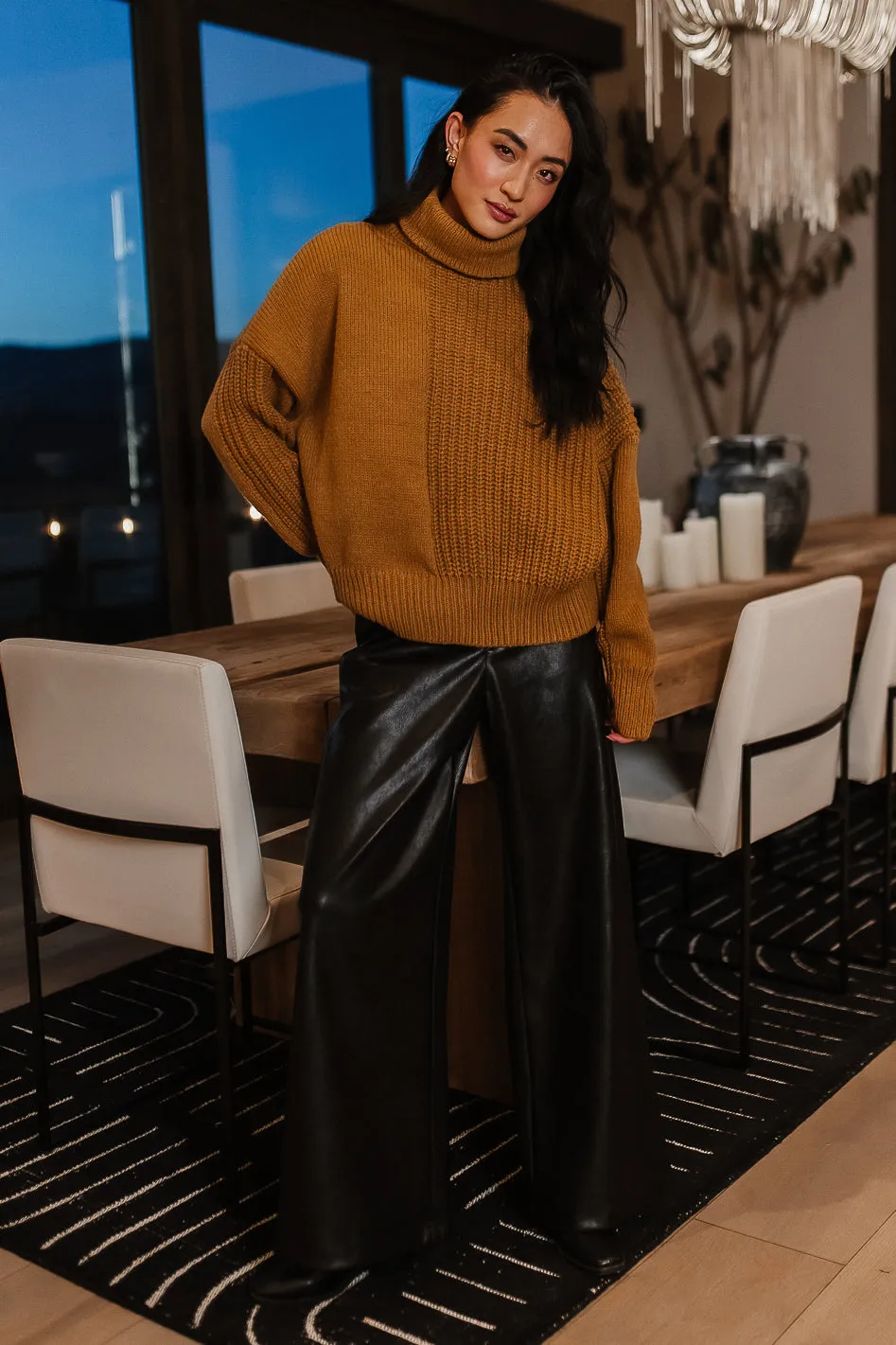 Catherine Turtleneck Sweater in Brown