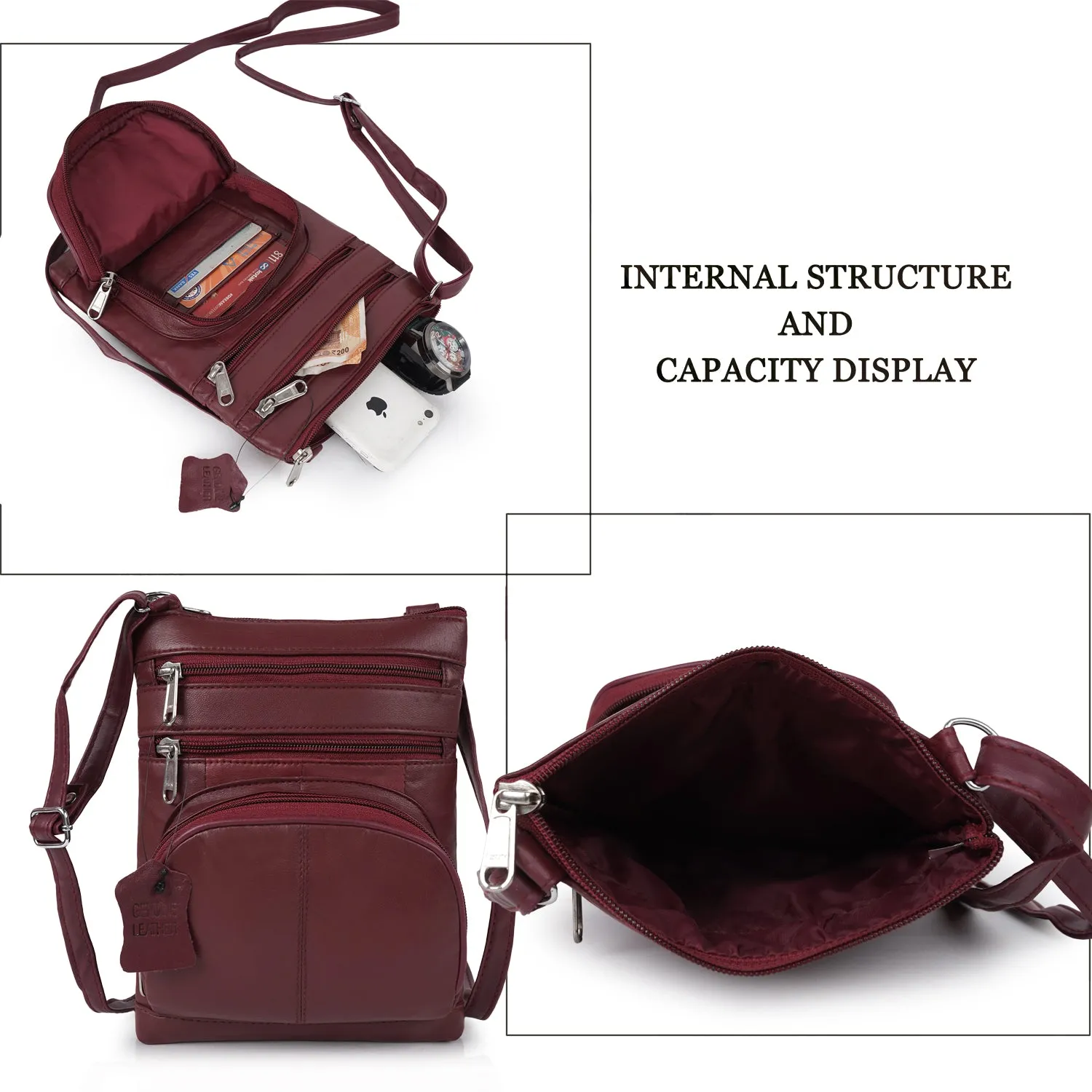 CIMONI Genuine Leather Stylish Unique Design Daytrip Short Trip Trendy Travel Crossbody Sling Bag For Women