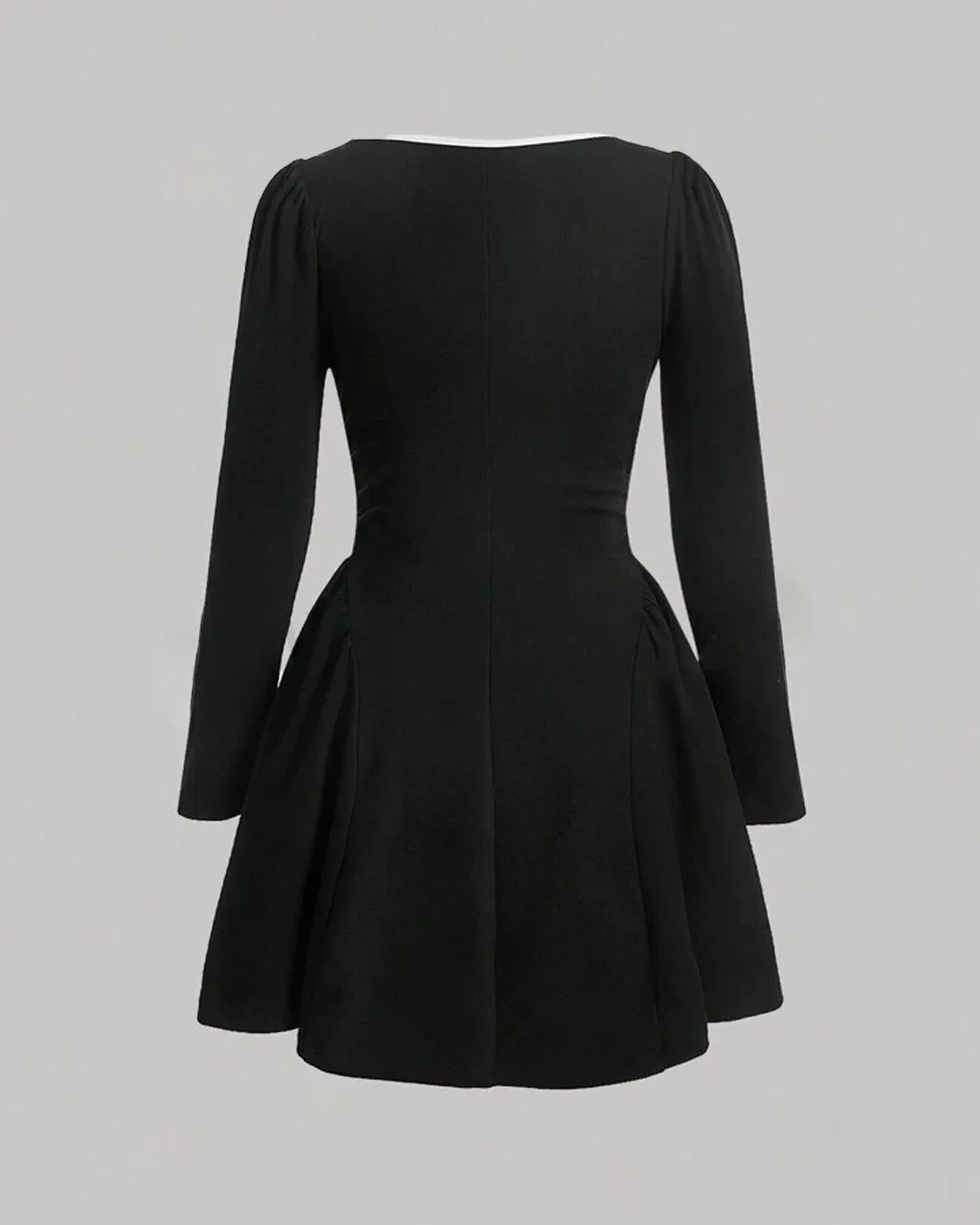 Contrast Knitted Mini Dress In Black