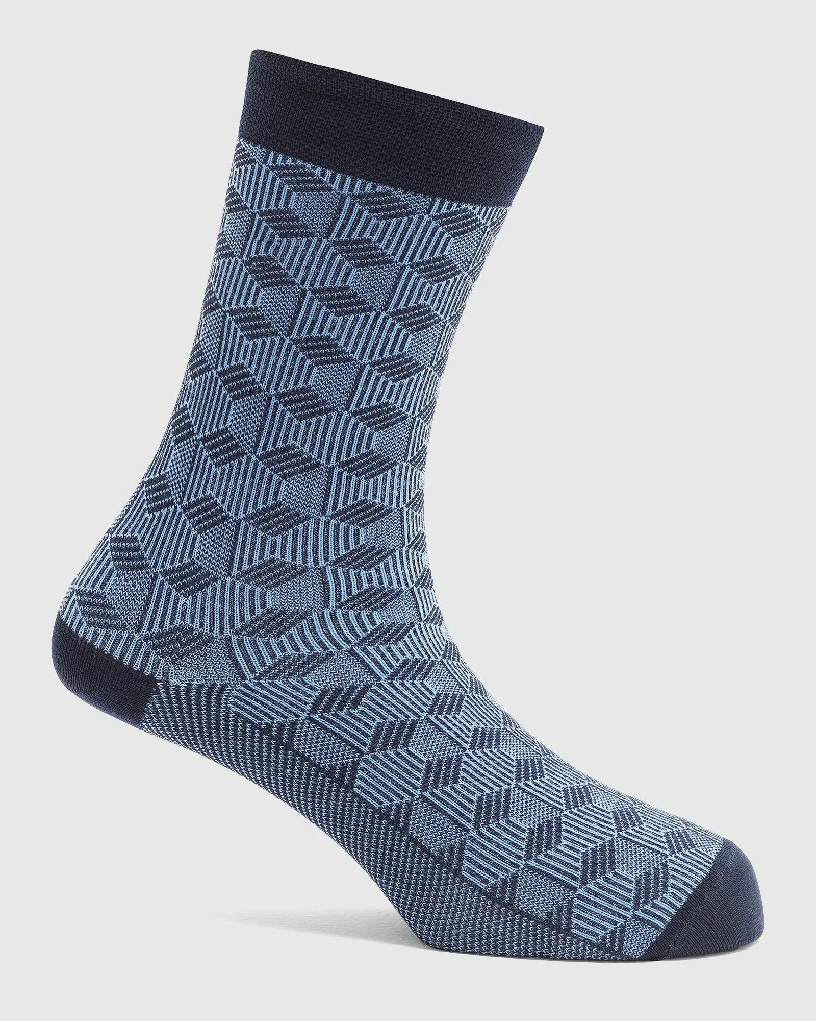 Cotton Navy Textured Socks - Rapid