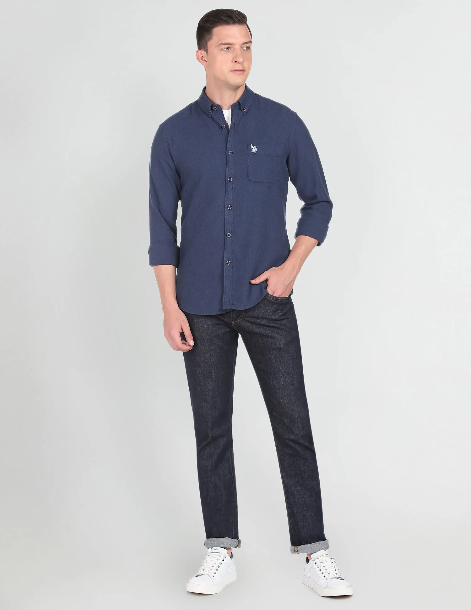 Cotton Twill Solid Casual Shirt