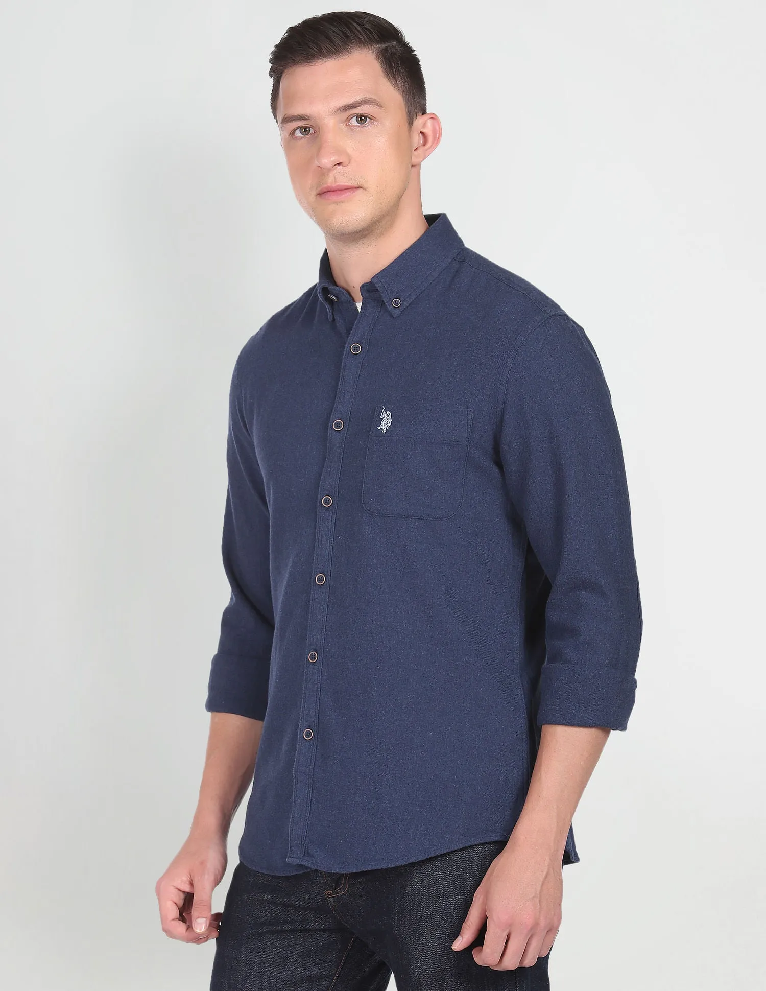 Cotton Twill Solid Casual Shirt