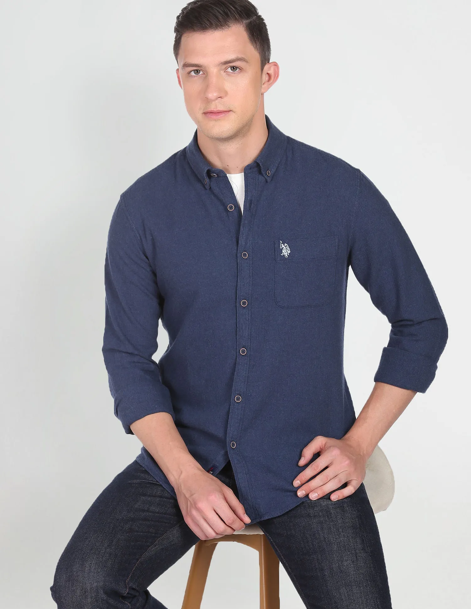 Cotton Twill Solid Casual Shirt