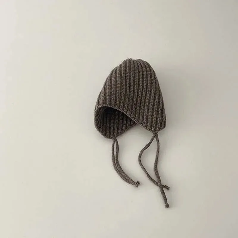 Cozy Ear Protection Knitted Wool Hat for Kids - Solid Color Unisex Design